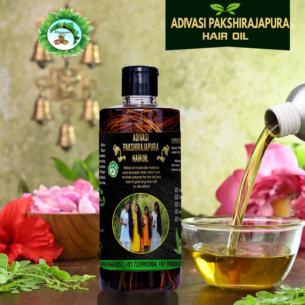 ADIVASI PAKSHIRAJAPURA HAKKI PIKKI  HAIR OIL ALL VARIENTS